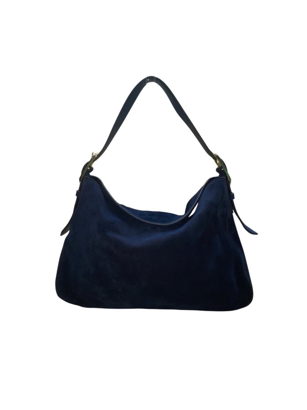 J.Crew Women’s Navy Blue Cow Suede Shoulder Adjustable Strap Soft  Satchel Bag
